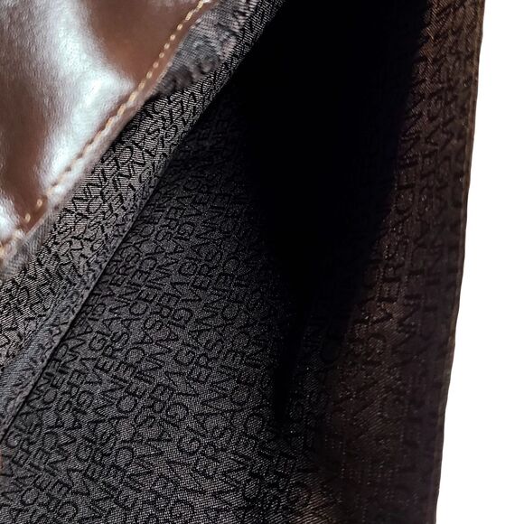 Versace (Authentic) Brown Leather Document Holder Top Handle Vintage Bag, VGUC - Picture 9 of 10